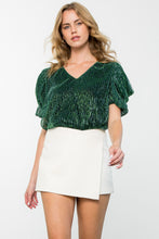 Load image into Gallery viewer, Tristan Metalic Puff Sleeve Top
