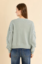 Load image into Gallery viewer, Violet Sweater with Gold Details
