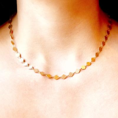 The Bunting Gold Layer Necklace with Diamond Shaped Links
