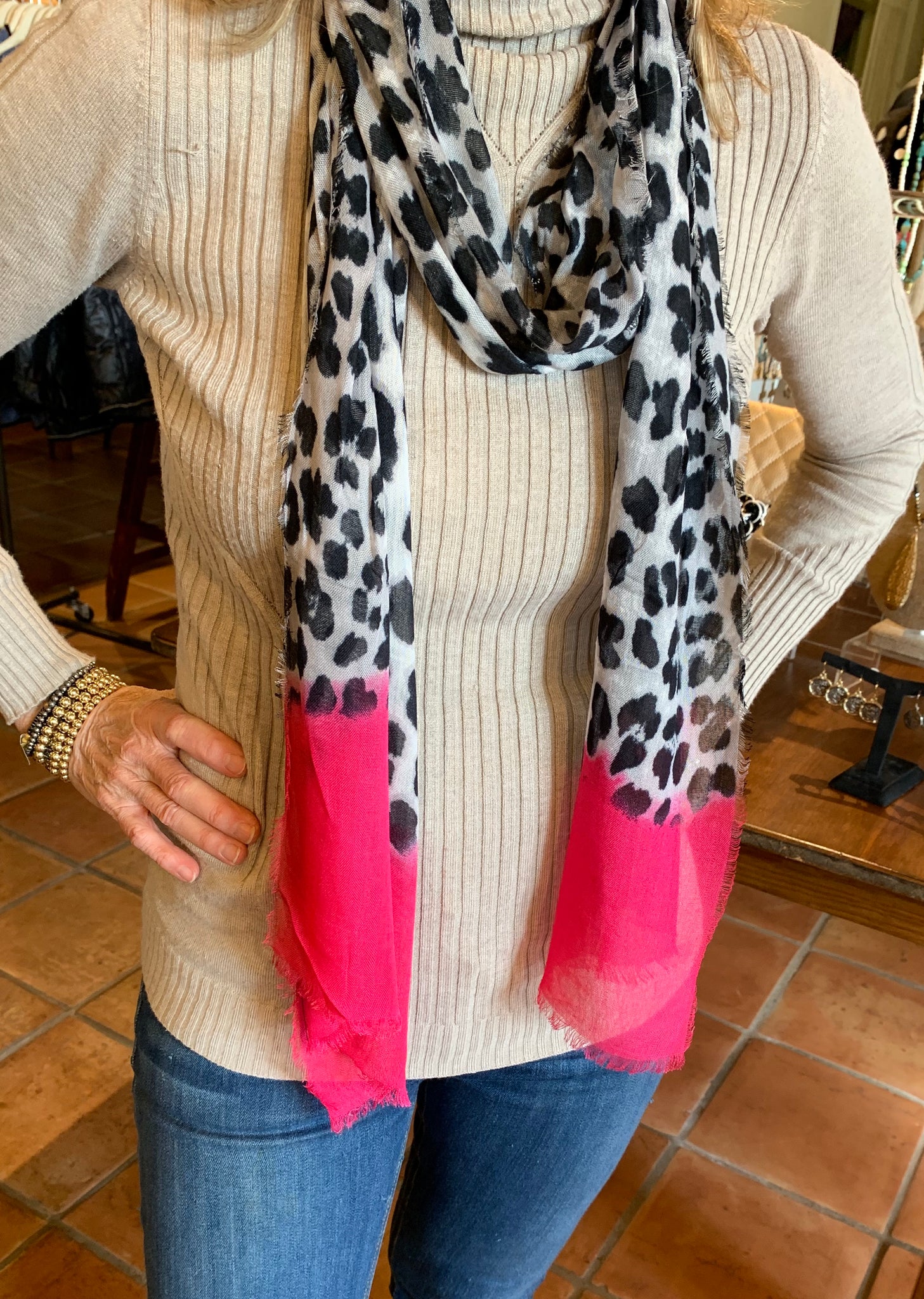 The Mini Leopard print silk and cashmere scarf