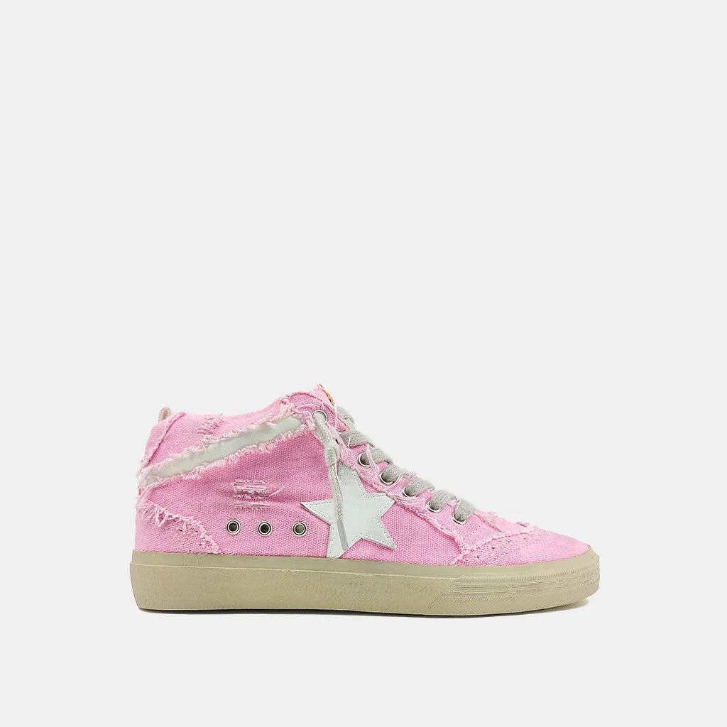 Paulina Pink Canvas Mid Top Star Sneaker