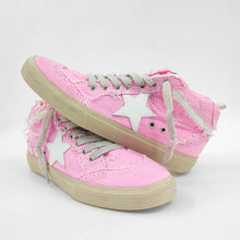 Load image into Gallery viewer, Paulina Pink Canvas Mid Top Star Sneaker
