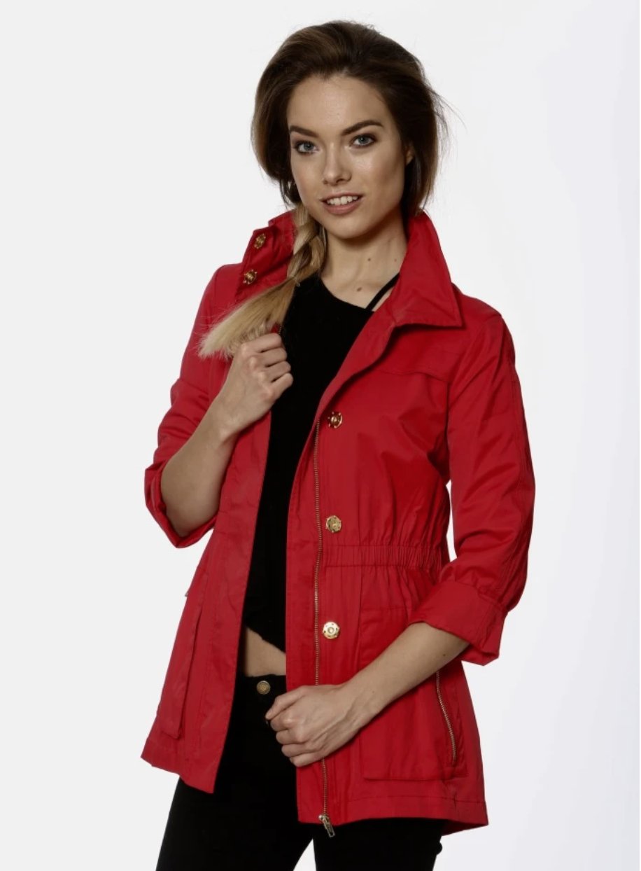 Ciao Milano Anna Waterproof Jacket (Tess Style) Scarlet/Red