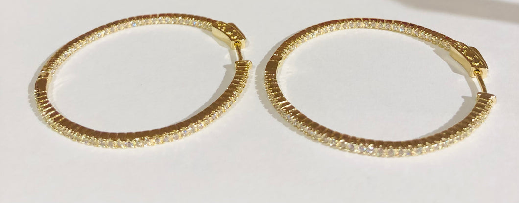 The Dale Large CZ Oval Hoop Earring