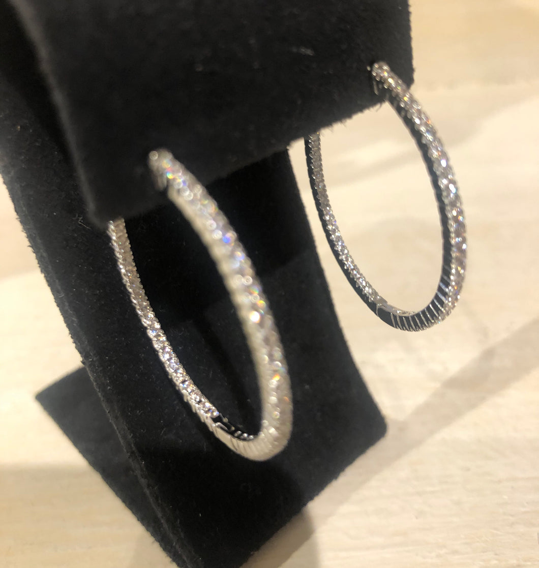 The Dale Large CZ Oval Hoop Earring