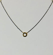 Load image into Gallery viewer, Tricia -Small or Mini Gold Ring Necklace with 14 Gold Filled or Oxidized Sterling 15” Chain with 2&quot; extender
