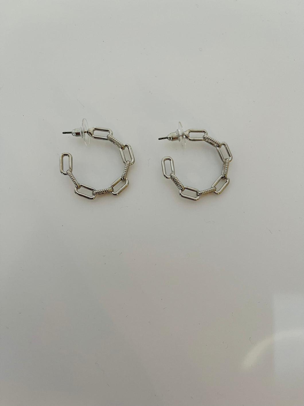 Mini E Hoop Earring in Gold or Silver