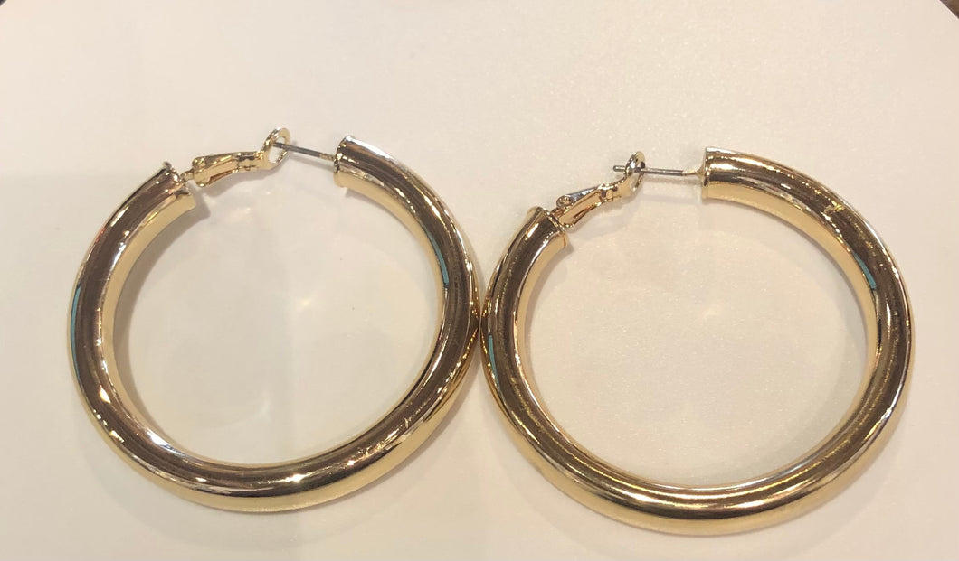The Cici 2 inch Wide Gold Hoop Earring