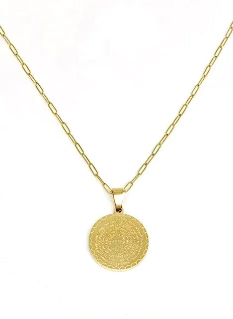 Lord's Prayer Gold Medallion Necklace