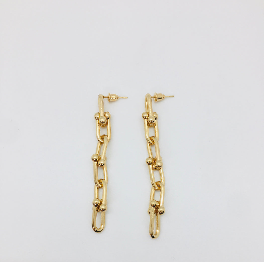 The Erin - Gold Straight Chain Link Earring