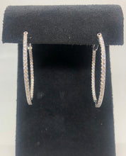 Load image into Gallery viewer, Liv Small Oval Pave CZ Hoop Earring in Gold and Silver
