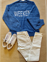 Load image into Gallery viewer, Weekend Soft Fuzzy Sweater in Blue
