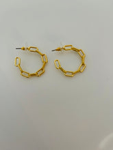 Load image into Gallery viewer, Mini E Hoop Earring in Gold or Silver
