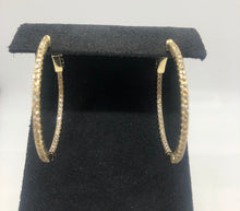 Load image into Gallery viewer, Liv Small Oval Pave CZ Hoop Earring in Gold and Silver
