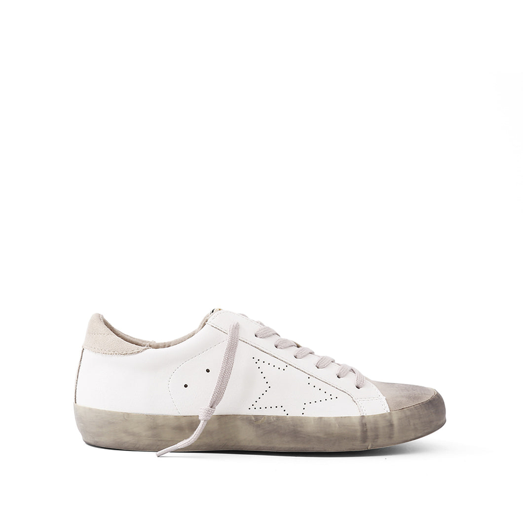 The Mia Sneaker White & Off white with imprinted Star