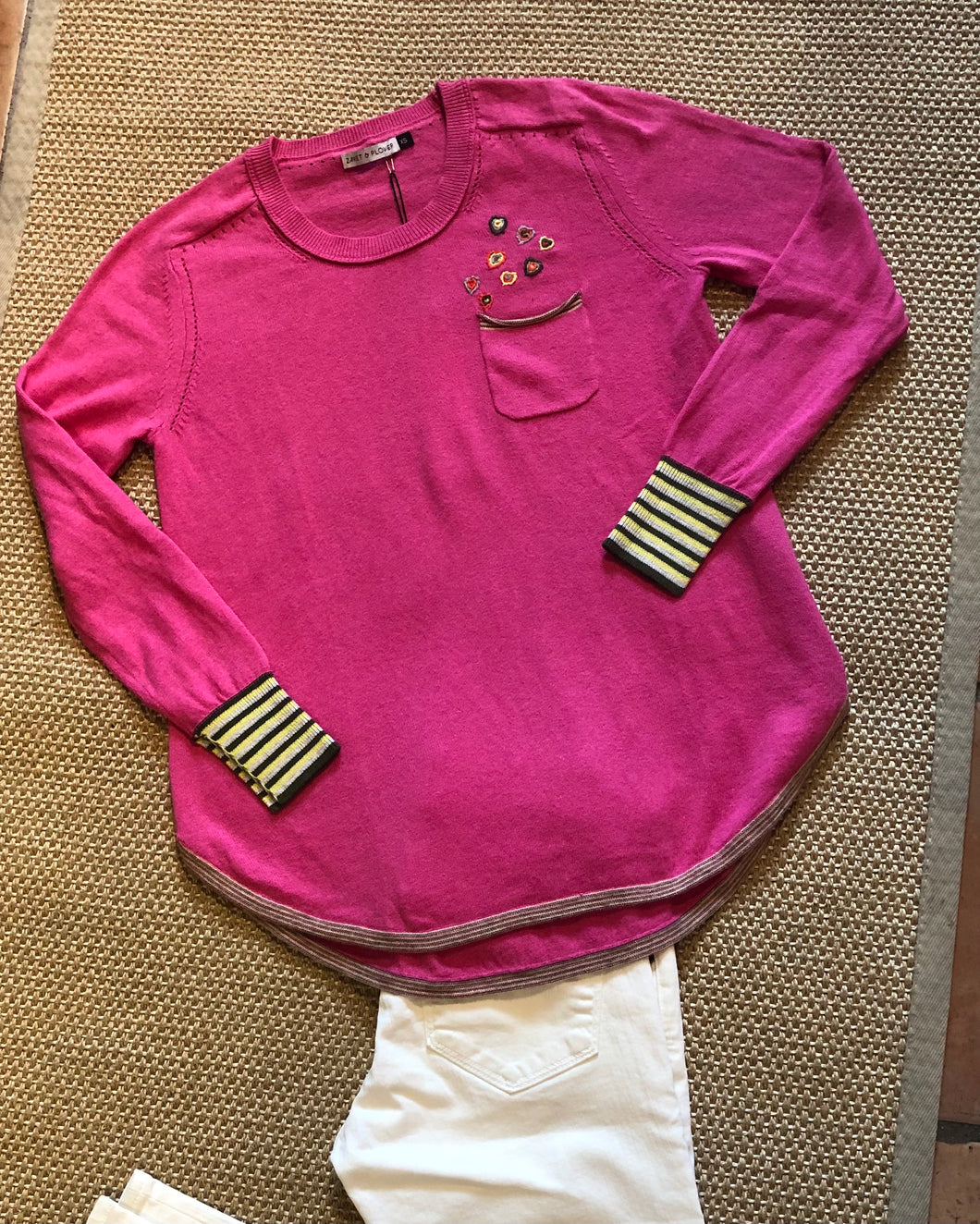 Zaket & Plover Pocket of Love Sweater (Hot Pink)