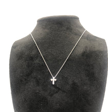 Load image into Gallery viewer, Jesslie Mini Pave Cz Silver cross 16&quot; Necklace with 2&quot; extension
