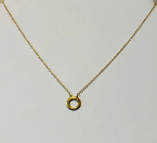 Load image into Gallery viewer, Tricia -Small or Mini Gold Ring Necklace with 14 Gold Filled or Oxidized Sterling 15” Chain with 2&quot; extender
