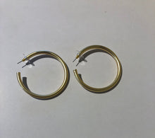 Load image into Gallery viewer, The Brae Brushed Gold 2 inch Wide Hoop Earring
