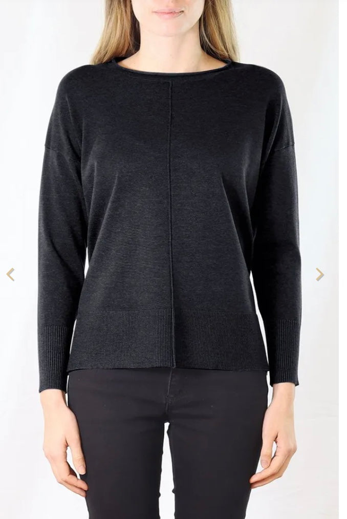 Ariana Roll Neck Lightweight Sweater with Front Seam Detail