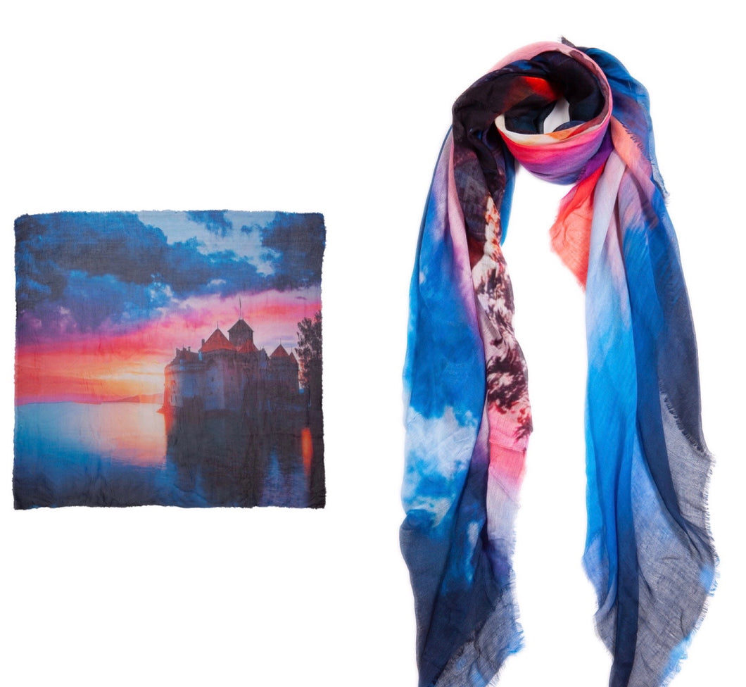 Silk and Cashmere scarf - Castle