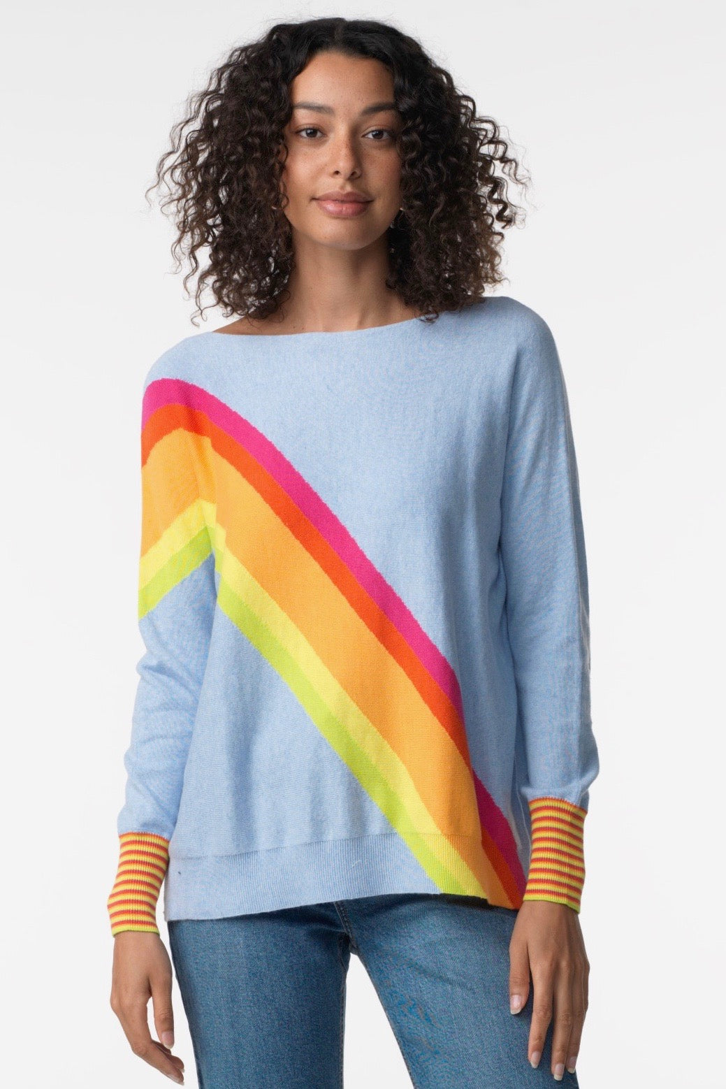 Zaket & Plover Sky Rainbow Heather Grey Sweater