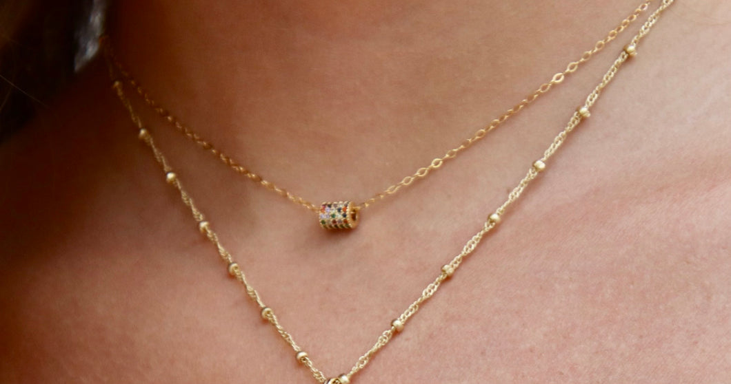 The Mini CZ Barrel Necklace