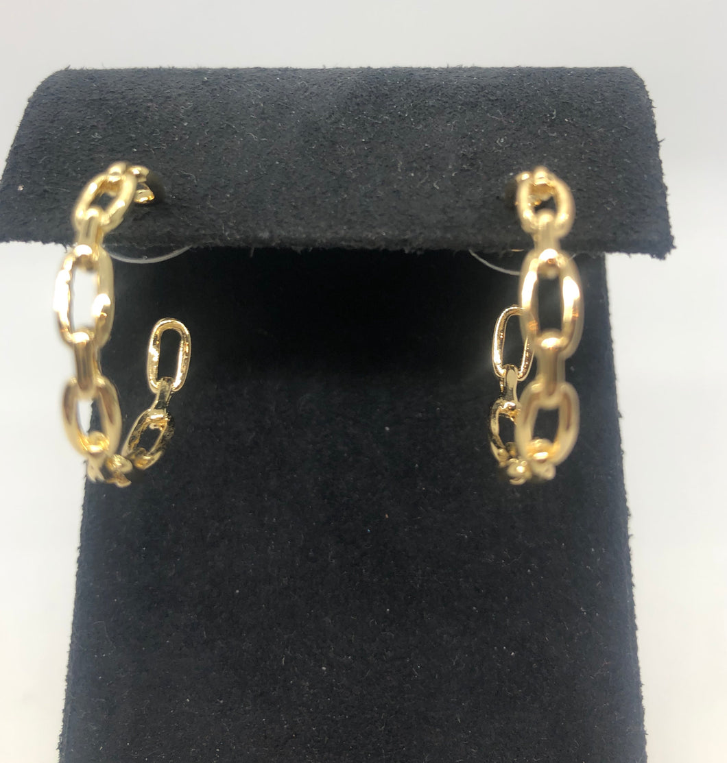 Small Gold Link Hoop Earring